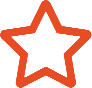 Red outlined star icon on black background.