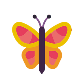 Colorful butterfly with symmetrical wings and vibrant patterns.